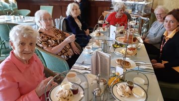 Millbrook care home Residents enjoy luxurious afternoon tea at Stockport Plaza